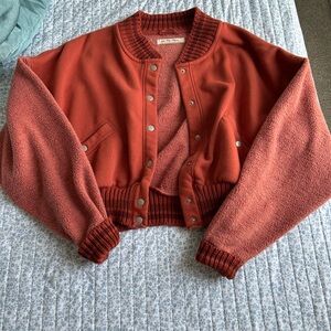 Free People Rust Bomber Jacket